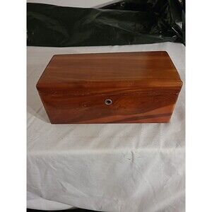 Vtg Mini Lane Cedar Chest/ Jewelry Box, Cherry Stain, No Key St Joseph MO